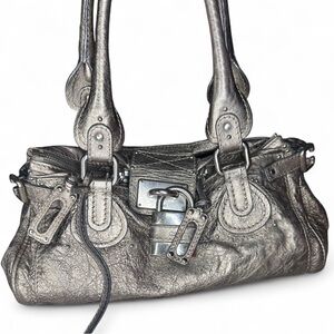 Chloe Metallic Silver Shoulder Bag
